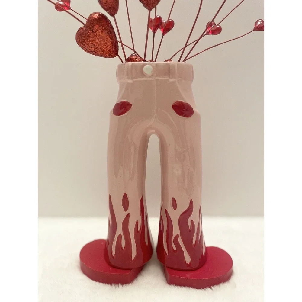 VALENTINES Day Ceramic Hot Pants‎ Vase Decor NEW